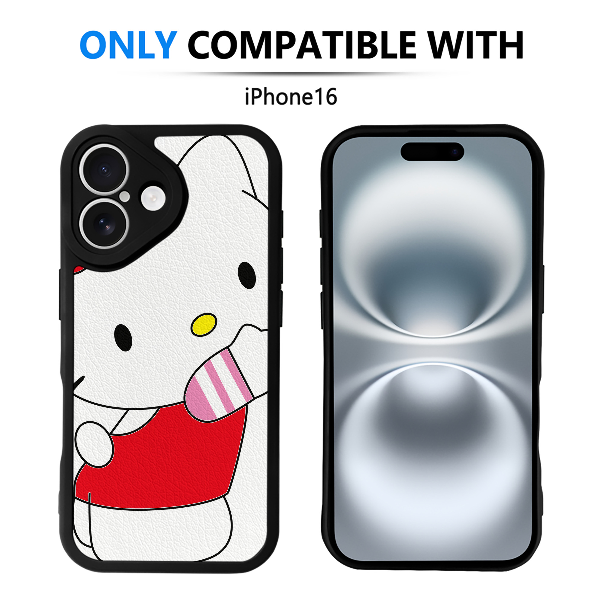 （画像用） Hello Kitty ハローキティ 【iPhone 16シリーズ対応】シリコンスマホケース（レザー調） 材質：シリコン
